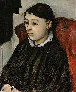 Portrait of Madame Cezanne in a Striped Robe Paul Cezanne